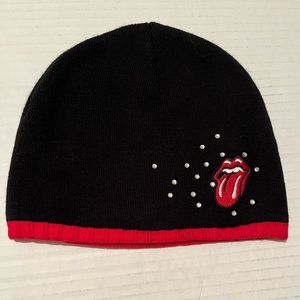 2007 Rolling Stones beanie, Women/Men’s Unisex one size Black & Red trim